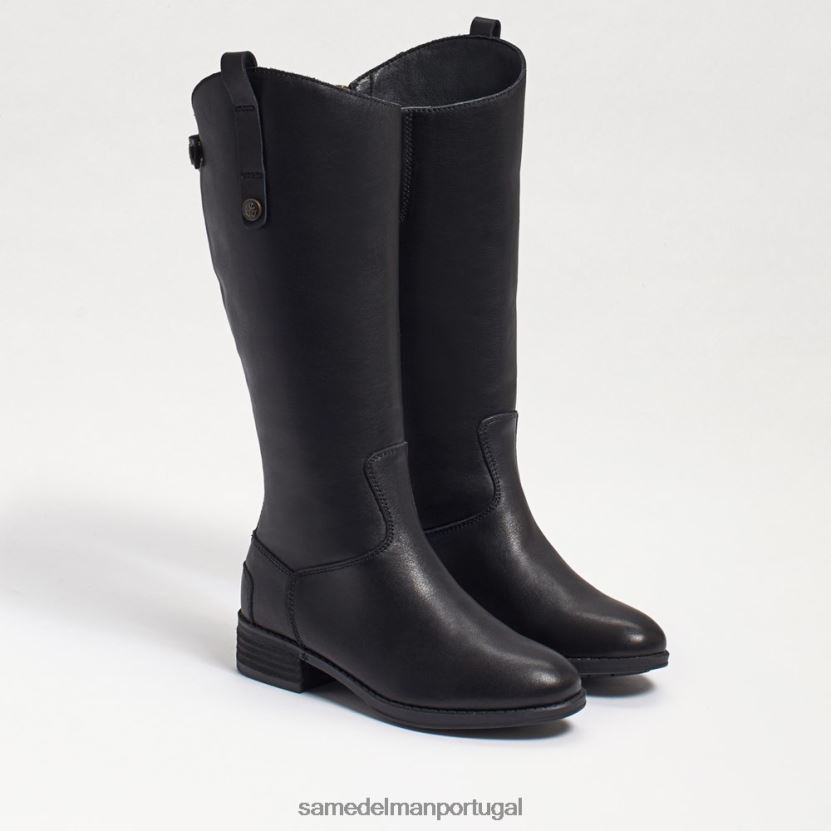 Sam Edelman couro preto crianças bota de montaria centavo calçados X8JV0P1007