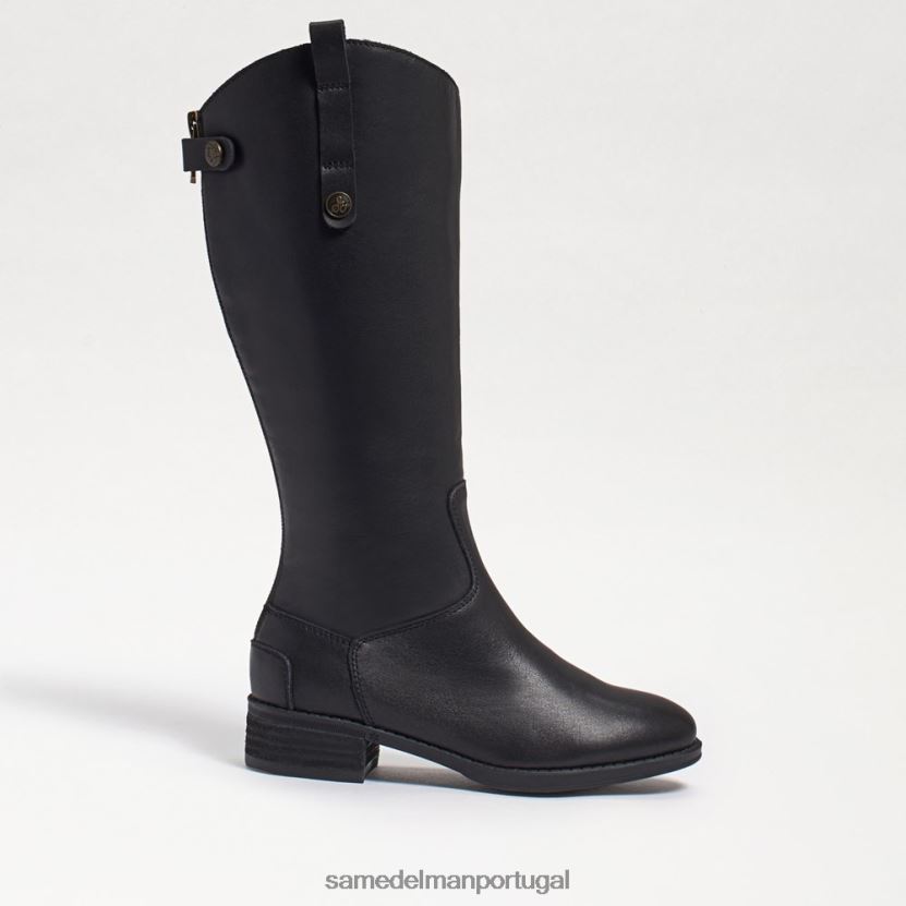 Sam Edelman couro preto crianças bota de montaria centavo calçados X8JV0P1007
