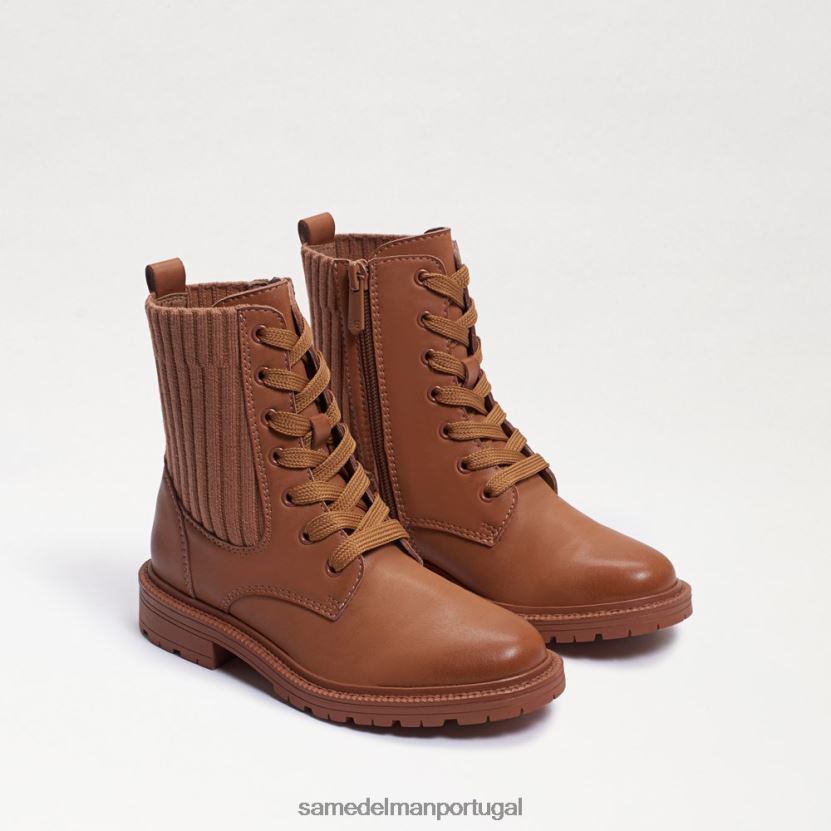 Sam Edelman lt cuoio couro marrom crianças bota de combate lydell calçados X8JV0P1009