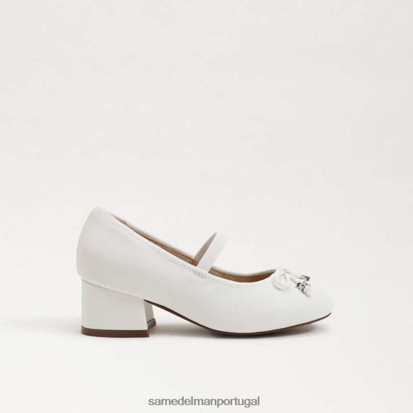 Sam Edelman Branco brilhante crianças tyra mary jane salto bloco calçados X8JV0P978