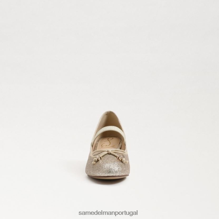 Sam Edelman folha de ouro crianças tyra mary jane salto bloco calçados X8JV0P980
