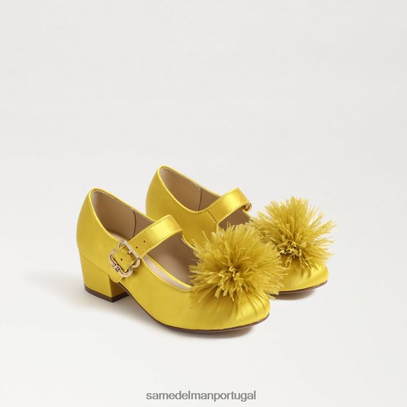 Sam Edelman ocre crianças talia salto bloco mary jane calçados X8JV0P1045