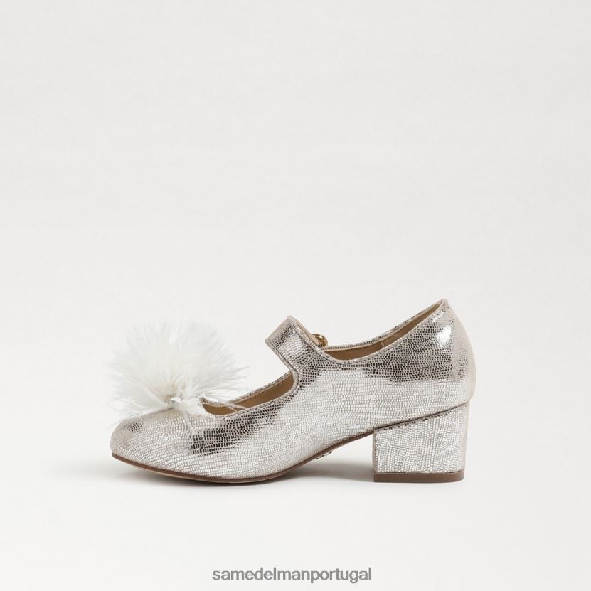 Sam Edelman prata suave crianças talia salto bloco mary jane calçados X8JV0P1047