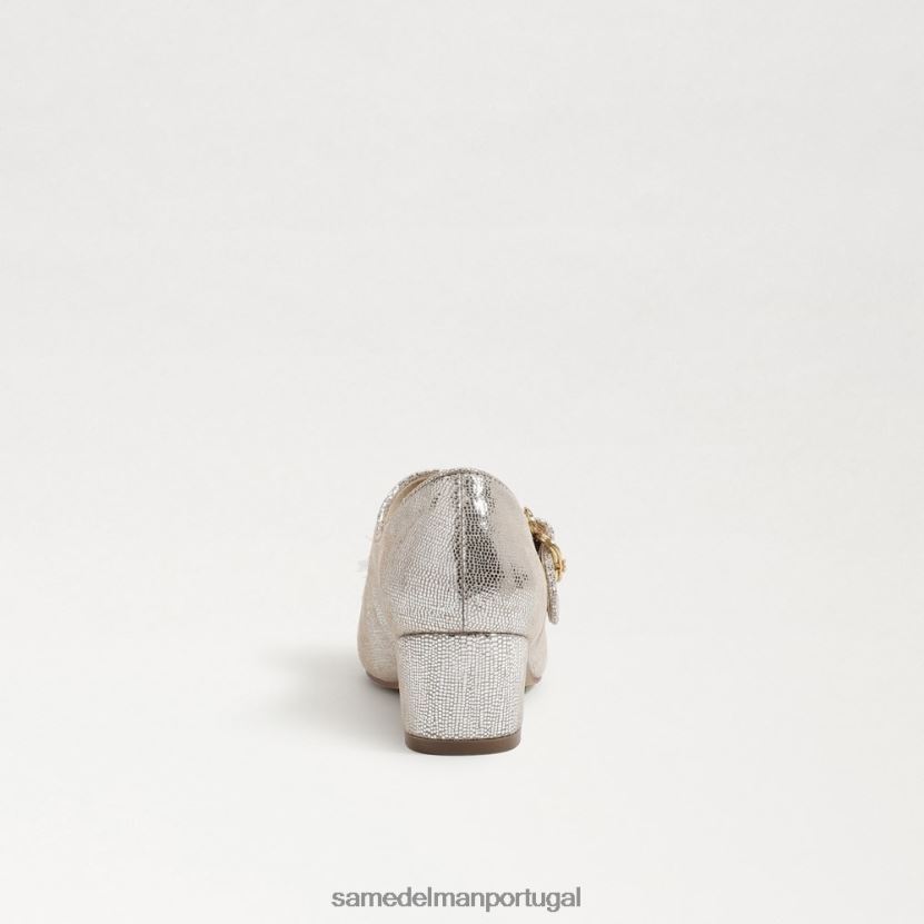 Sam Edelman prata suave crianças talia salto bloco mary jane calçados X8JV0P1047