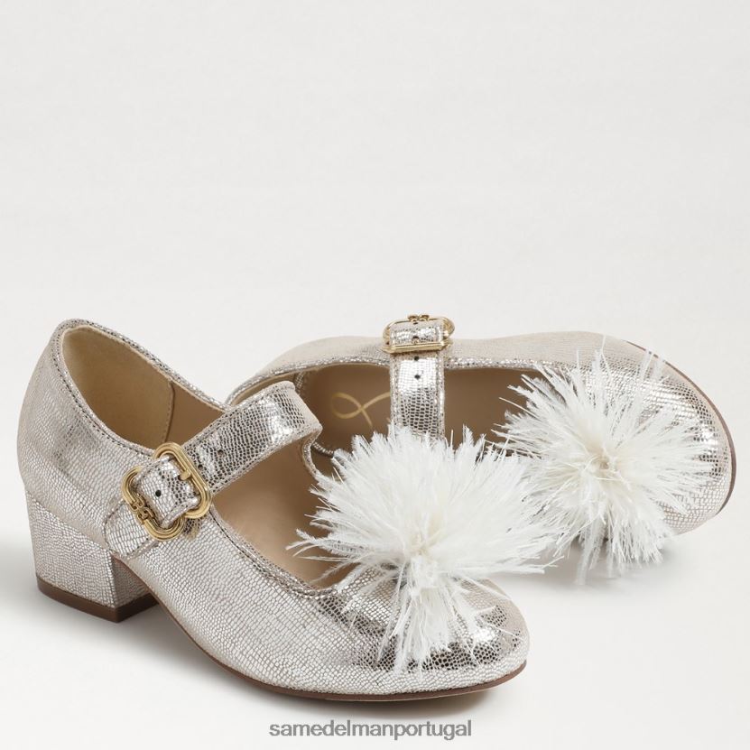 Sam Edelman prata suave crianças talia salto bloco mary jane calçados X8JV0P1047