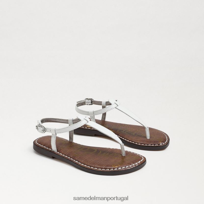 Sam Edelman couro branco brilhante crianças sandália tanga gigi calçados X8JV0P938