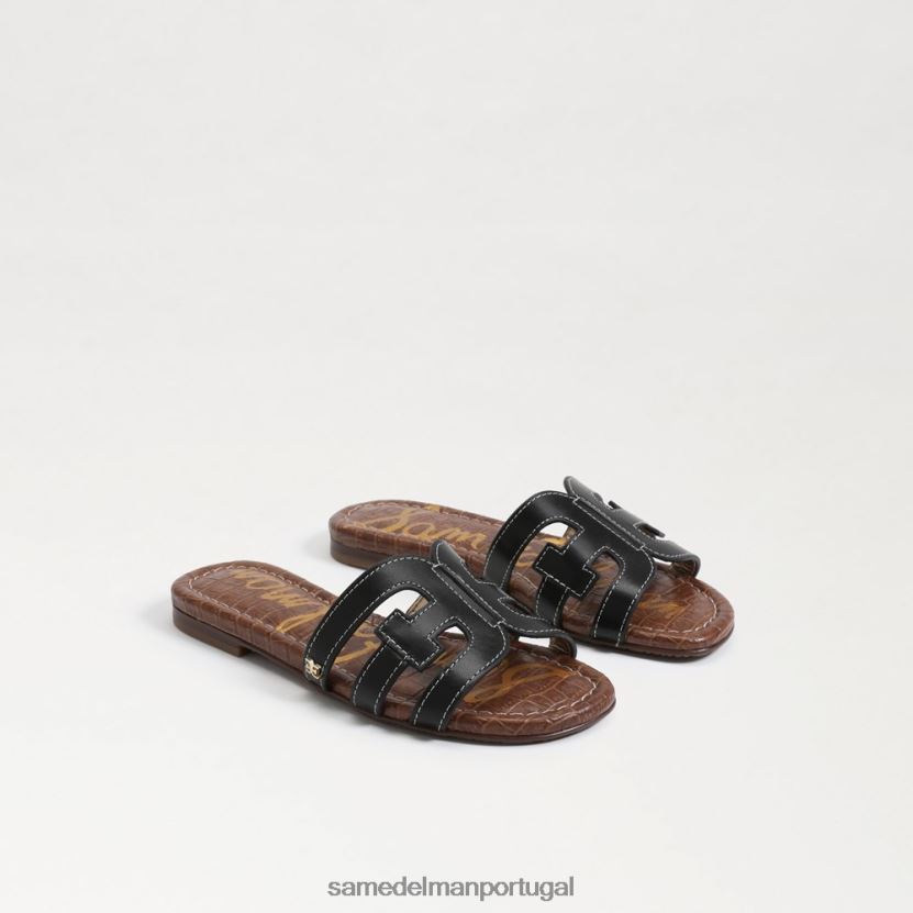 Sam Edelman couro preto crianças sandália bay slide calçados X8JV0P891