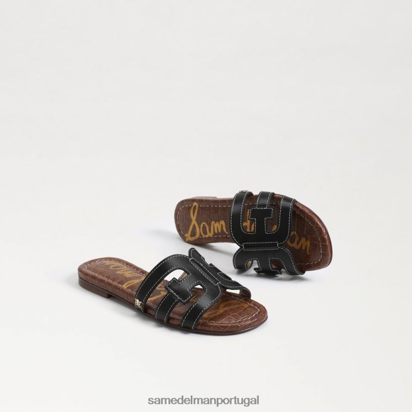 Sam Edelman couro preto crianças sandália bay slide calçados X8JV0P891