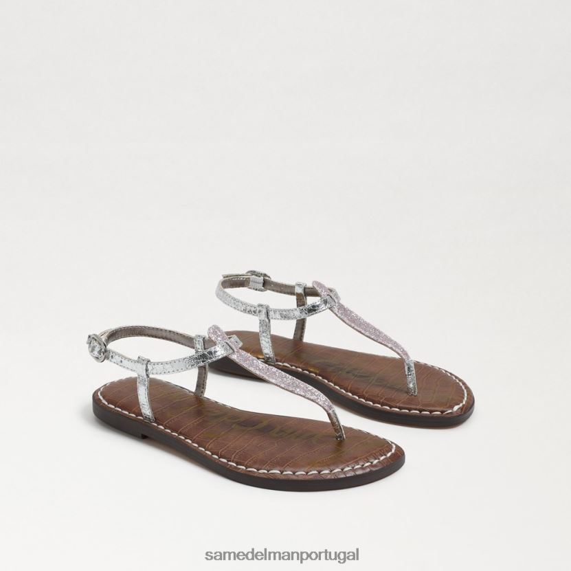 Sam Edelman glitter lilás/prata crianças sandália tanga gigi calçados X8JV0P960