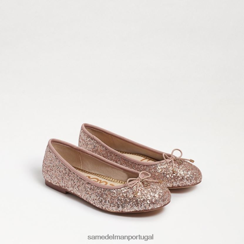 Sam Edelman brilho de champanhe crianças apartamento de balé felicia calçados X8JV0P981