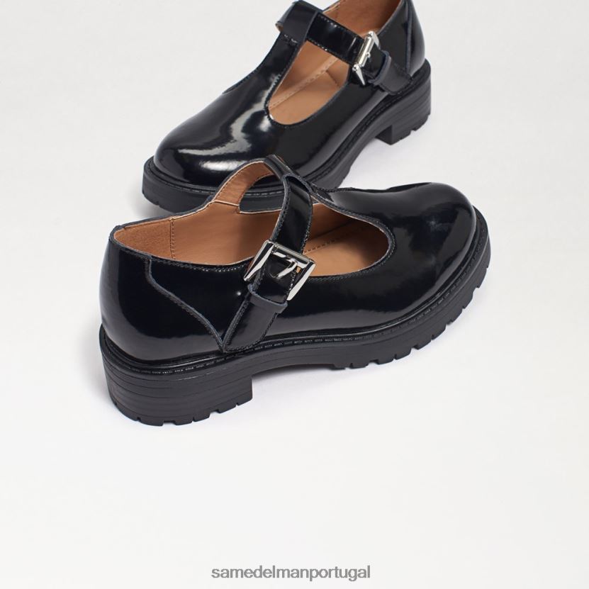 Sam Edelman couro de caixa preta crianças mocassim taelor com solado calçados X8JV0P927