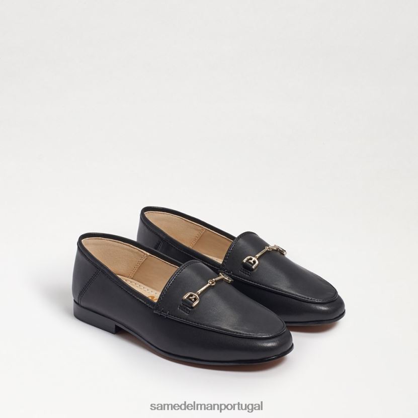 Sam Edelman couro preto crianças loraine mocassim calçados X8JV0P901