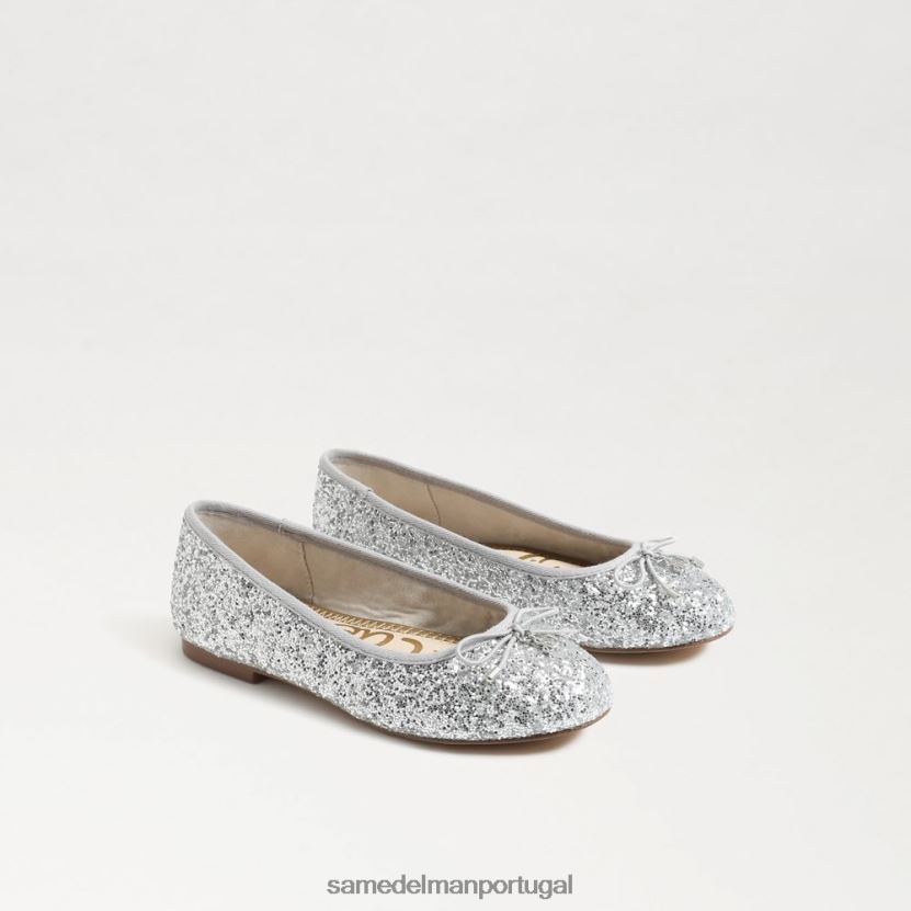 Sam Edelman prata suave crianças apartamento de balé felicia calçados X8JV0P997