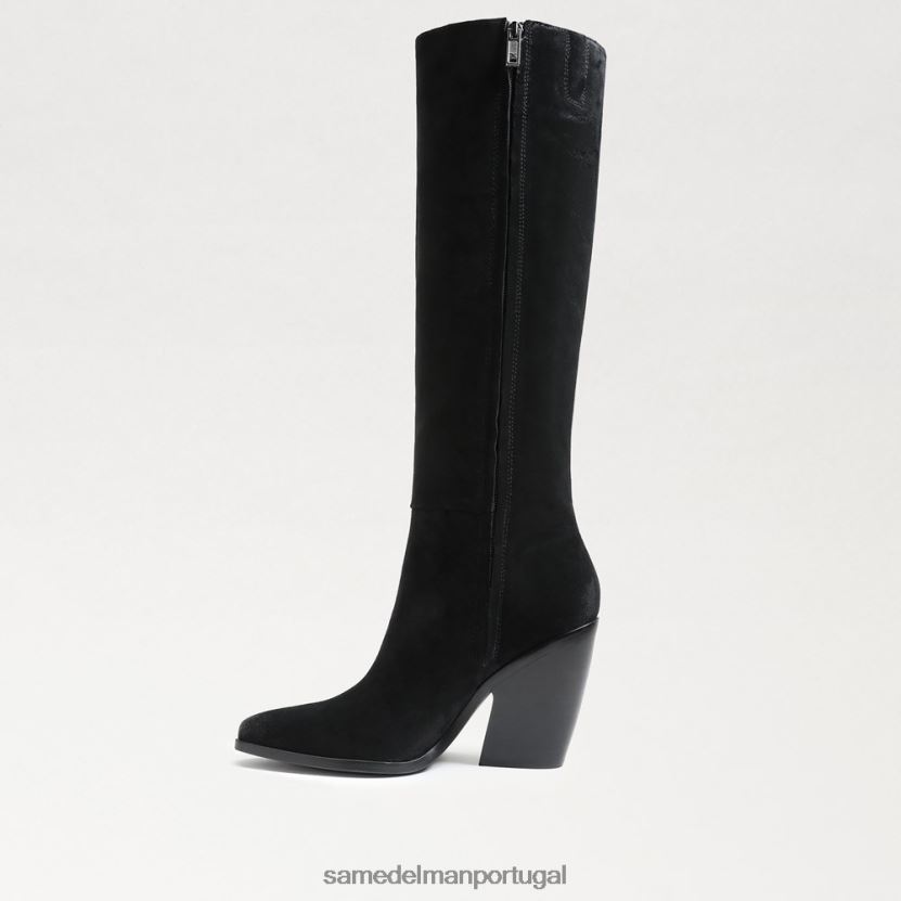 Sam Edelman Camurça preta mulheres bota annabel cano alto calçados X8JV0P859