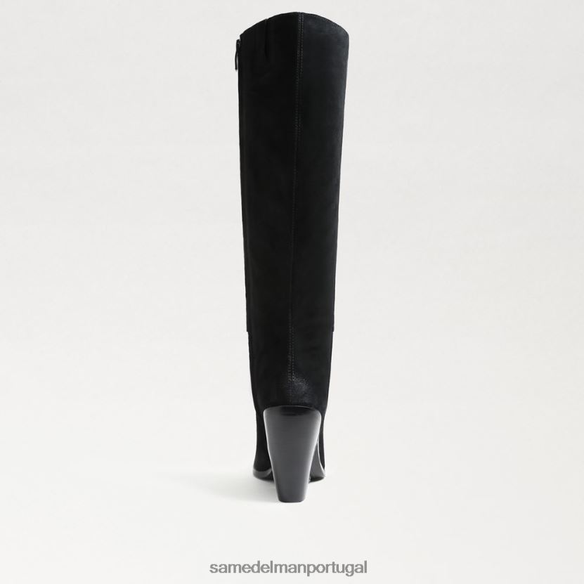 Sam Edelman Camurça preta mulheres bota annabel cano alto calçados X8JV0P859