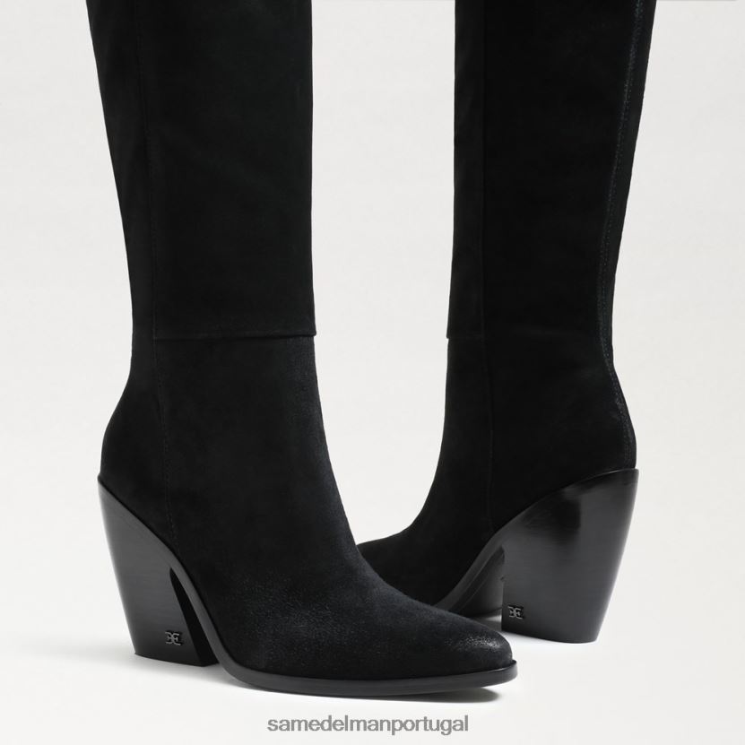 Sam Edelman Camurça preta mulheres bota annabel cano alto calçados X8JV0P859