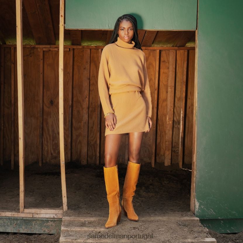 Sam Edelman Camurça preta mulheres bota annabel cano alto calçados X8JV0P859