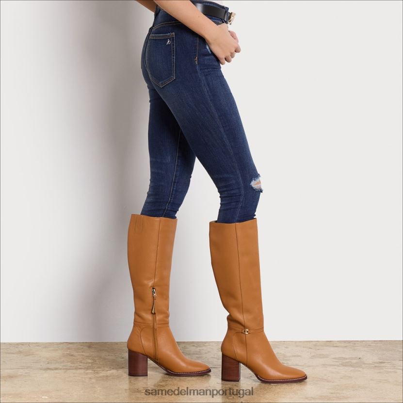 Sam Edelman caramelo mulheres bota cano alto Elsy calçados X8JV0P796