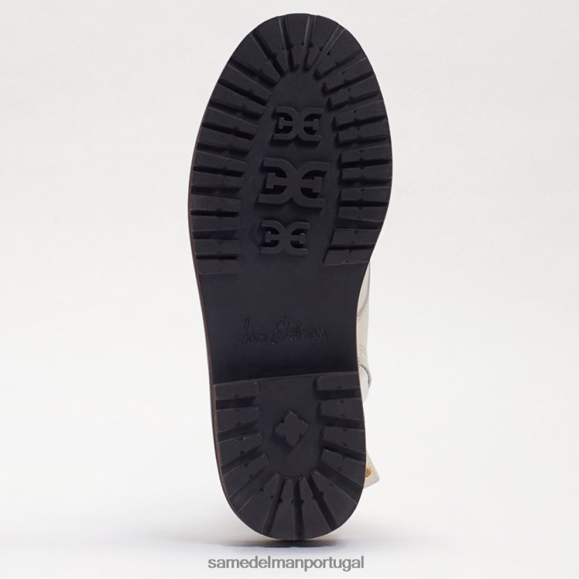 Sam Edelman couro marfim moderno mulheres bota de combate lenley calçados X8JV0P869