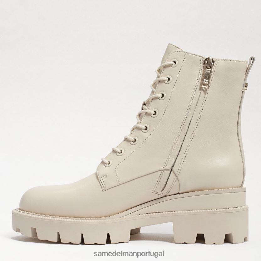 Sam Edelman couro marfim moderno mulheres bota de combate plataforma sótão calçados X8JV0P625