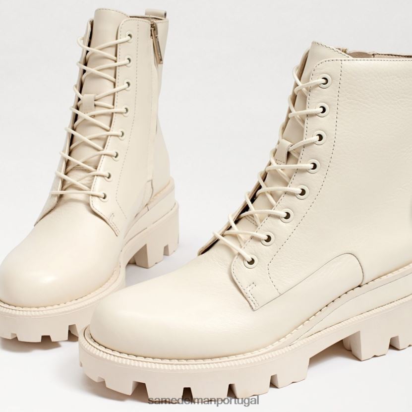 Sam Edelman couro marfim moderno mulheres bota de combate plataforma sótão calçados X8JV0P625
