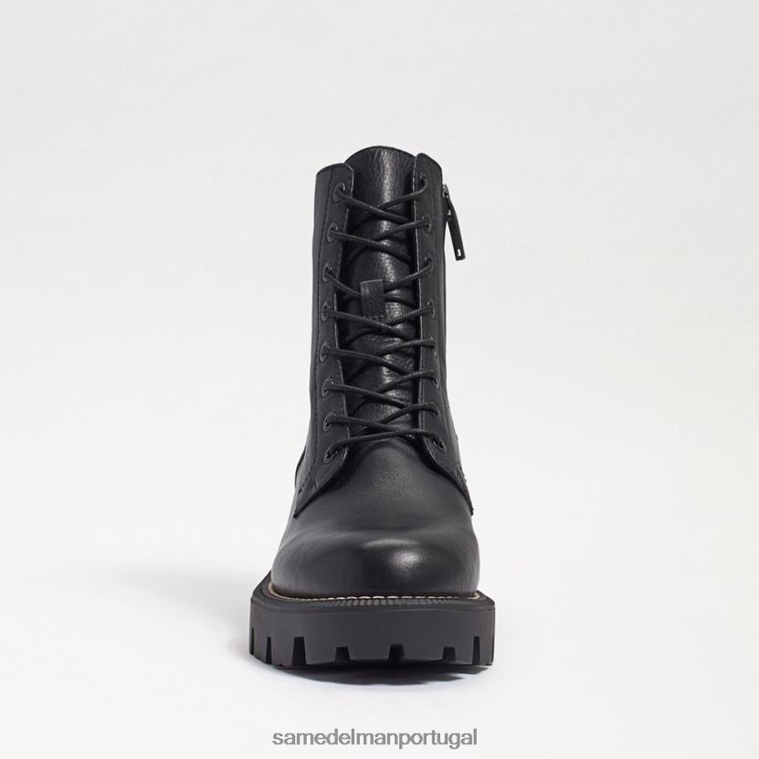 Sam Edelman couro preto mulheres bota de combate plataforma sótão calçados X8JV0P626