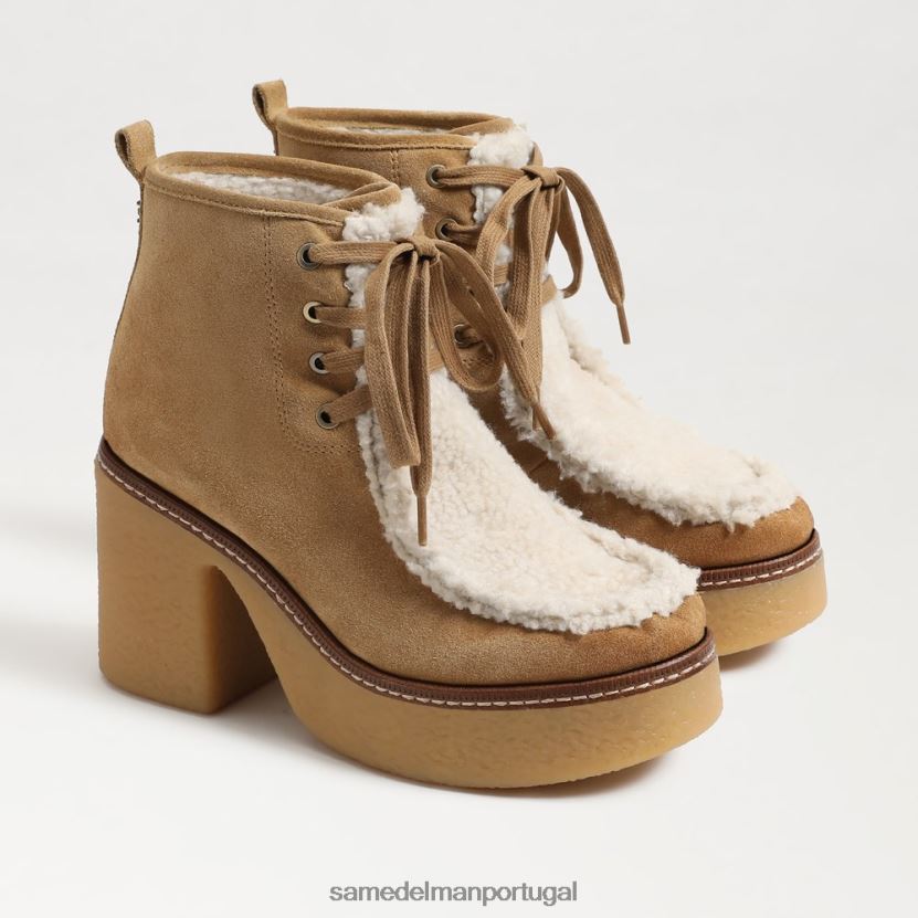 Sam Edelman areia sont/névoa natural mulheres botinha shaw com cadarço calçados X8JV0P845