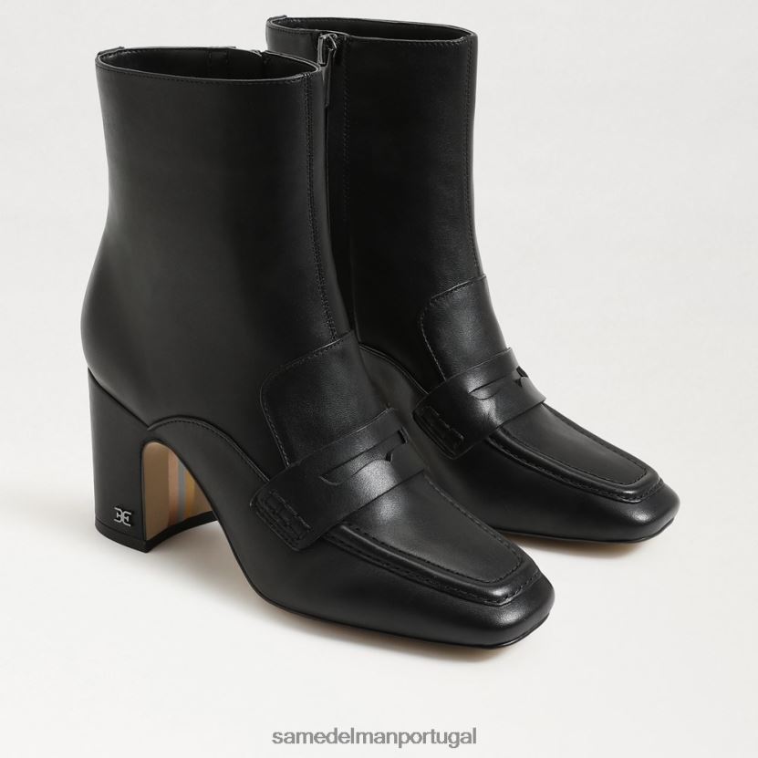 Sam Edelman couro preto mulheres botinha fenna calçados X8JV0P853