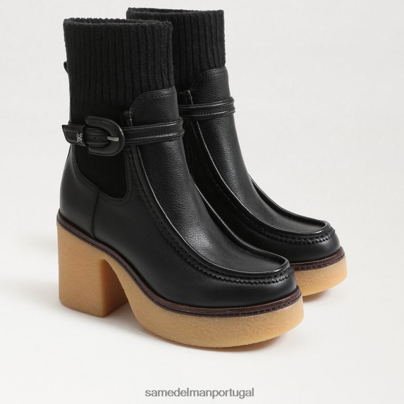Sam Edelman couro preto mulheres botinha sidney calçados X8JV0P873