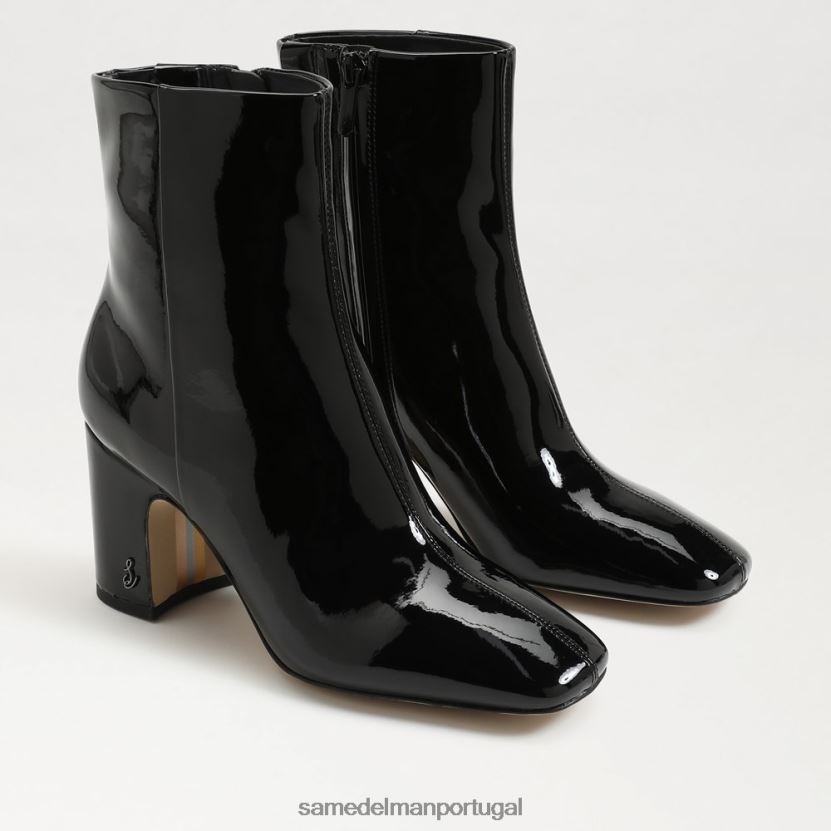 Sam Edelman patente preta mulheres botinha de tornozelo fulvo calçados X8JV0P787