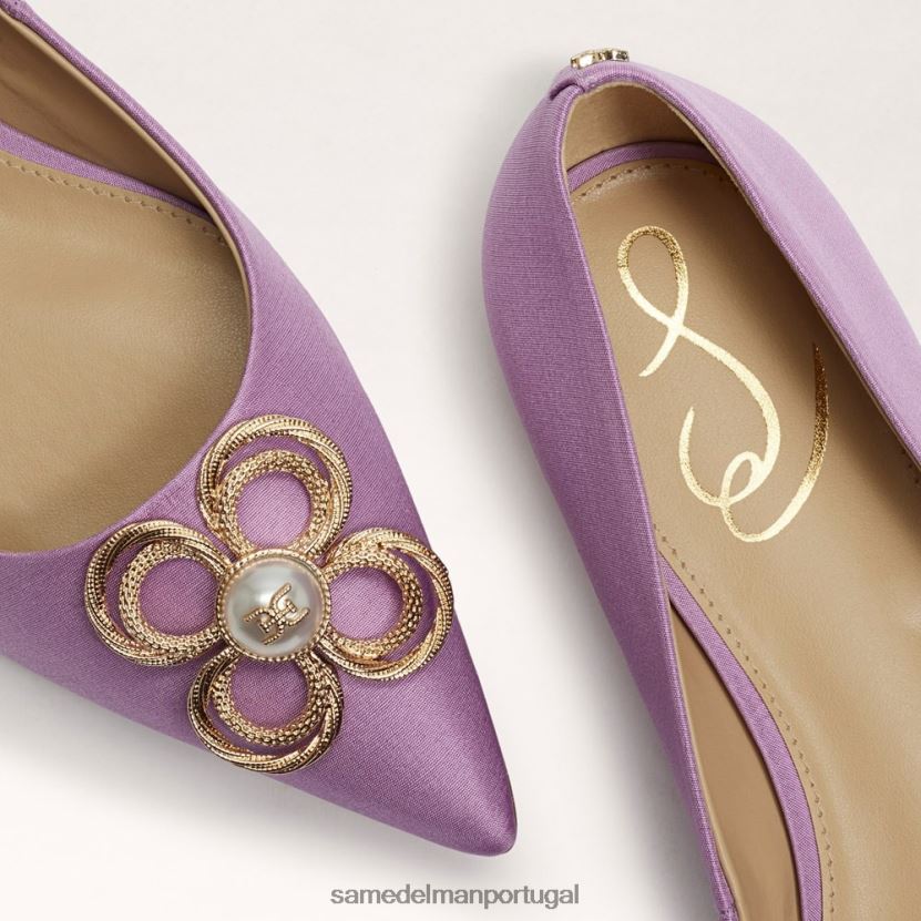Sam Edelman lilachaze mulheres Wanda Tour Dedo Apontado Flat calçados X8JV0P272