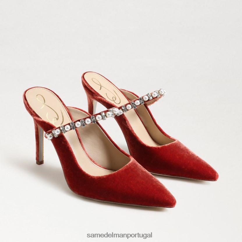 Sam Edelman veludo laranja canyon mulheres bomba hyland mule calçados X8JV0P527