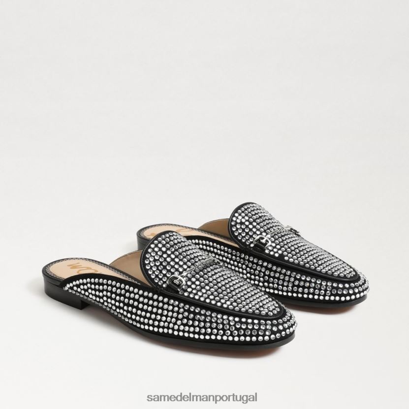 Sam Edelman Camurça preta mulheres mule linnie glitz bit loafer calçados X8JV0P780