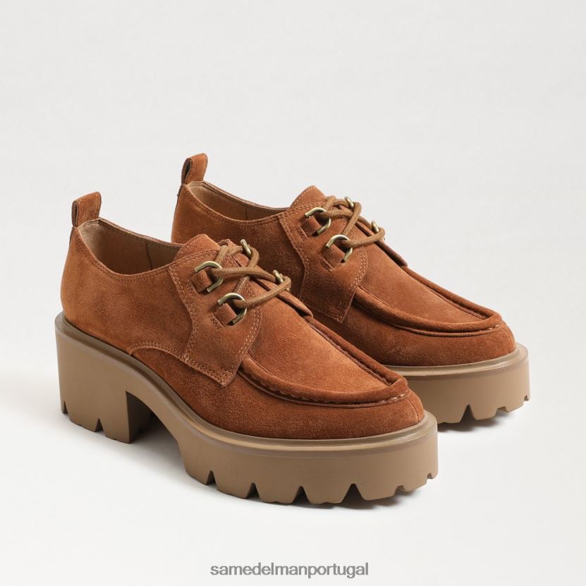 Sam Edelman fronteira marrom mulheres mocassim Monna com cadarço e solado calçados X8JV0P720