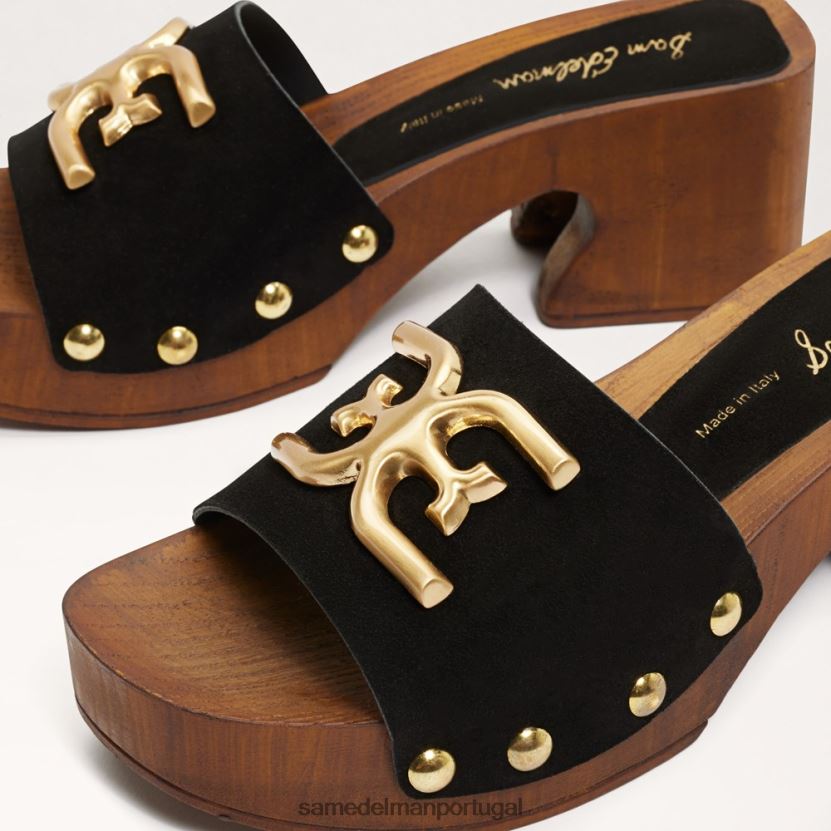 Sam Edelman Camurça preta mulheres sandália mule francina calçados X8JV0P520