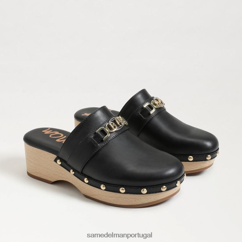 Sam Edelman couro preto mulheres tamanco Kaye calçados X8JV0P442