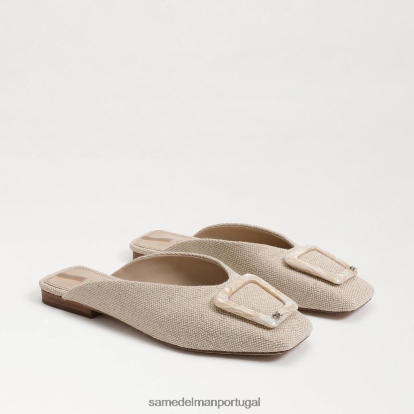 Sam Edelman linho natural mulheres mule lin fivela calçados X8JV0P655