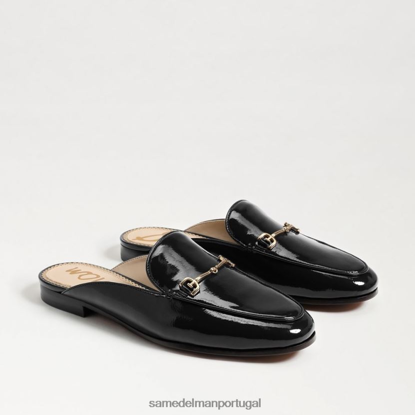 Sam Edelman patente preta mulheres linnie bit mula calçados X8JV0P84