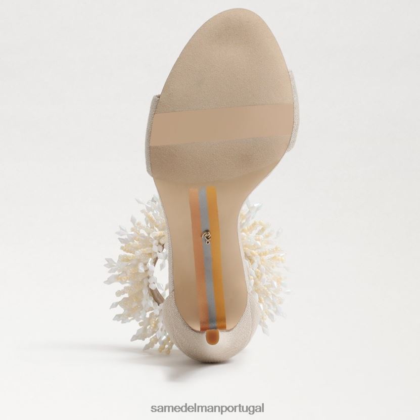 Sam Edelman areia mulheres Gillie com salto com tira no tornozelo e contas calçados X8JV0P604