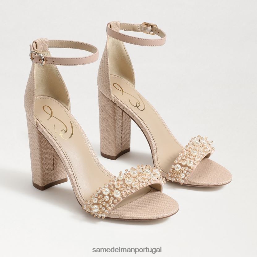Sam Edelman bronzeado quente mulheres sandália yaro perla com salto bloco calçados X8JV0P617