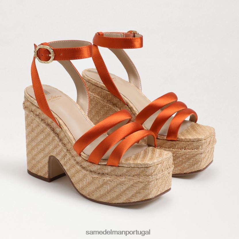 Sam Edelman cali laranja mulheres sandália salto plataforma tibby calçados X8JV0P439