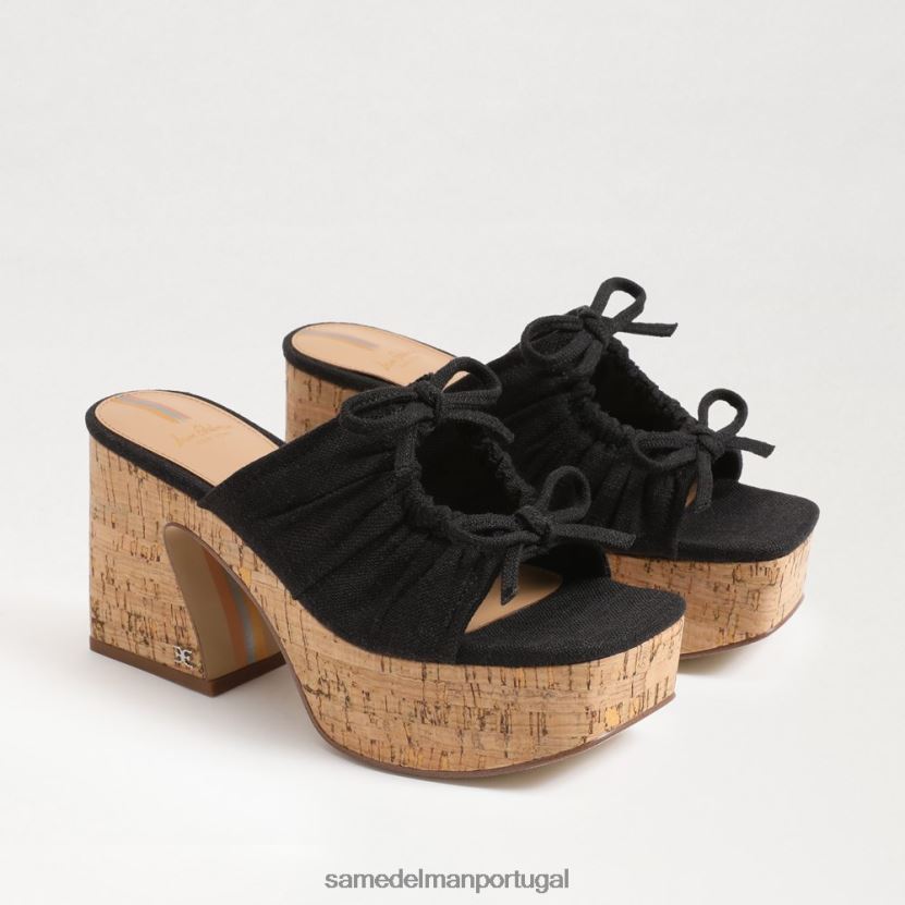 Sam Edelman linho preto mulheres salto plataforma dova calçados X8JV0P348