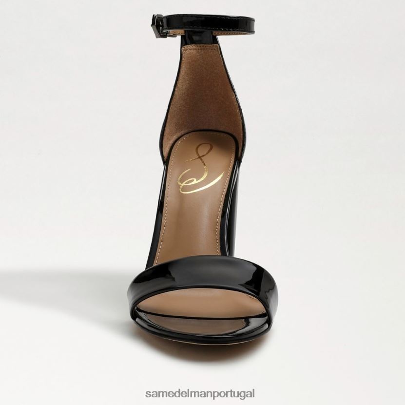 Sam Edelman patente preta mulheres sandália yaro com salto bloco calçados X8JV0P336