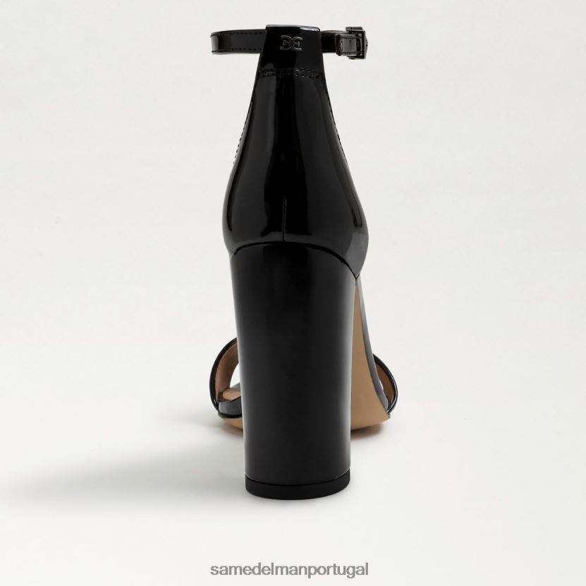 Sam Edelman patente preta mulheres sandália yaro com salto bloco calçados X8JV0P336