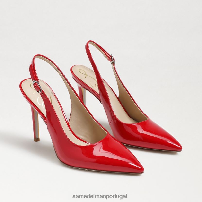 Sam Edelman patente vermelho rubi mulheres bomba slingback avelã calçados X8JV0P664