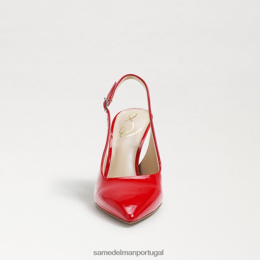 Sam Edelman patente vermelho rubi mulheres bomba slingback avelã calçados X8JV0P664