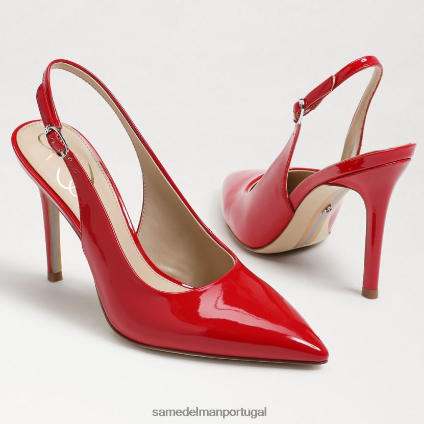 Sam Edelman patente vermelho rubi mulheres bomba slingback avelã calçados X8JV0P664