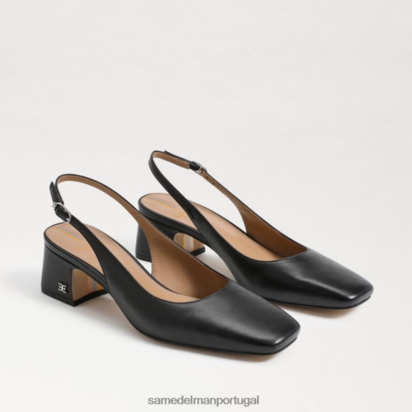 Sam Edelman preto mulheres salto gatinho terra slingback calçados X8JV0P189