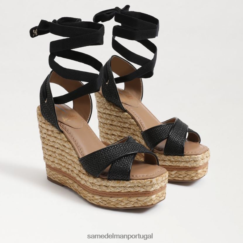 Sam Edelman tecido preto mulheres sandália espadrille vaughn calçados X8JV0P245