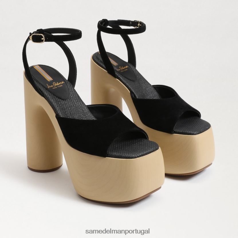 Sam Edelman Camurça preta mulheres salto plataforma Grayson calçados X8JV0P668